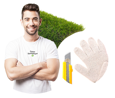 Illustration de guide de pose de pelouse synthétique