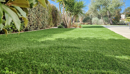 Réalisation de gazon synthétique