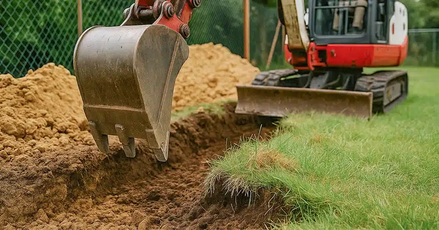 Décaissement de terrain avec une mini-pelle