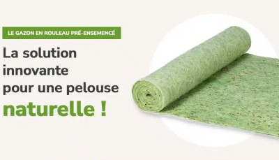 Illustration : Le gazon en rouleau nouvelle génération : Le géotextile pré-ensemencé