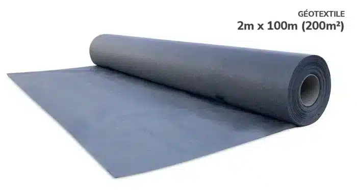 Rouleau de sous couche géotextile 80g/m² : 2x100 m (200m²)