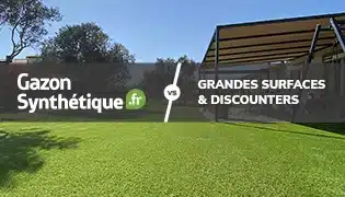 Illustration : Où acheter mon gazon synthétique : Grandes surfaces (Leroy Merlin, Castorama, Brico Dépôt) ou spécialiste ?